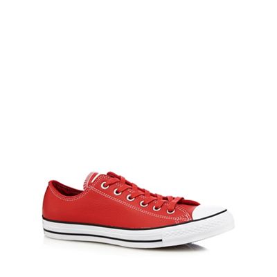 Converse Red 'All Star' leather low top trainers